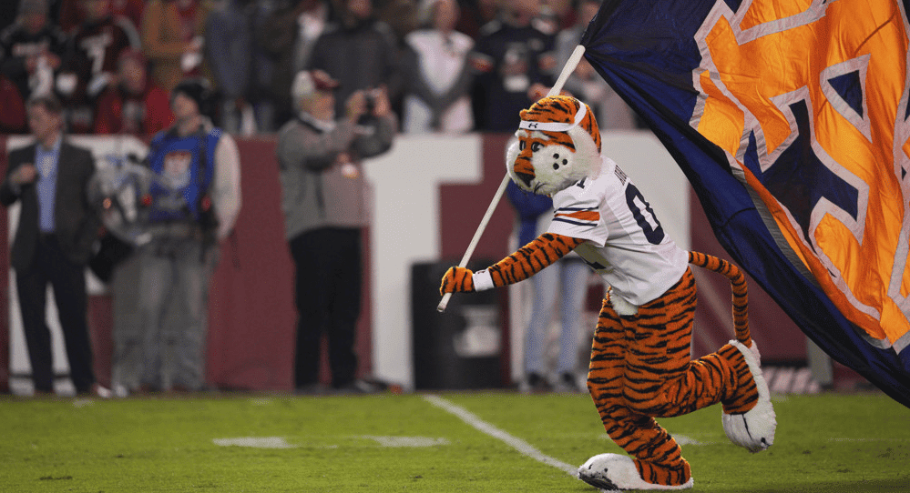 Auburn Football mascot runs on field