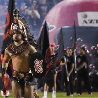 San Diego State football runs onto field