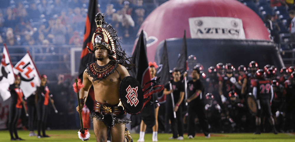 San Diego State football runs onto field