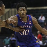 Kansas Jayhawks Player Dribbling