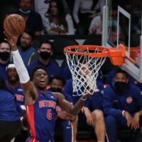 Detroit Pistons player dunking