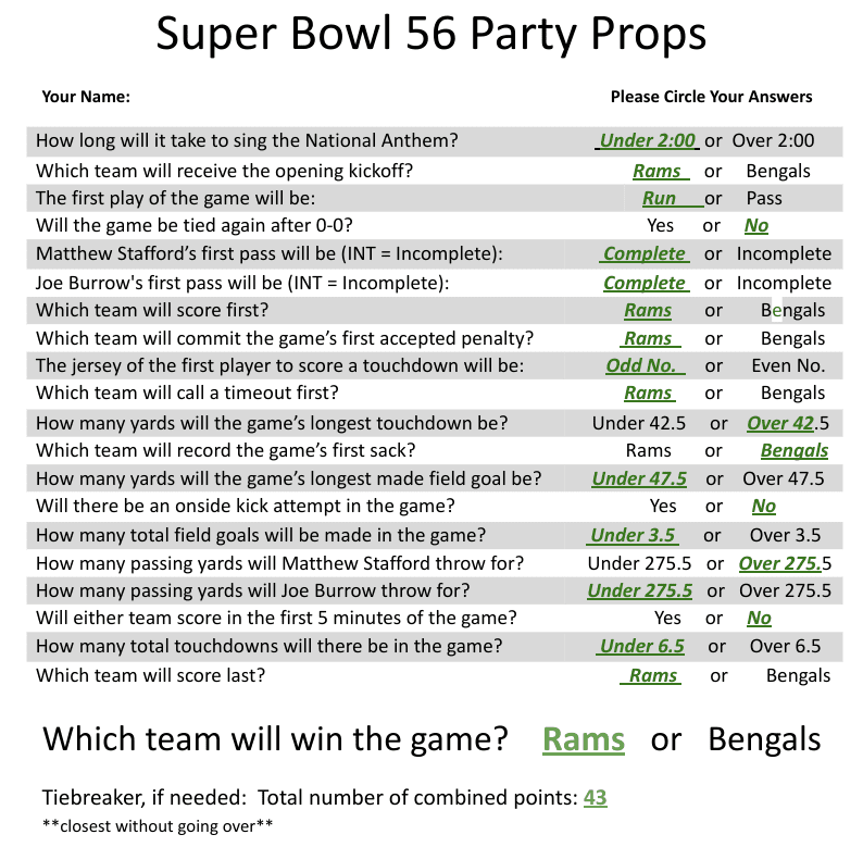 Caesars' Super Bowl 56 Quarterback Prop Bets