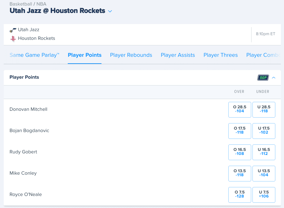 Houston Rockets vs Utah Jazz Player Props