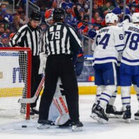 Toronto Maple Leafs Celebrating a Goal