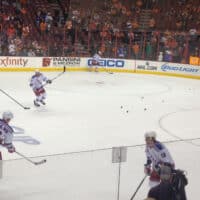 New York Rangers Warming Up