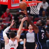 Orlando Magic Player Blocks Shot