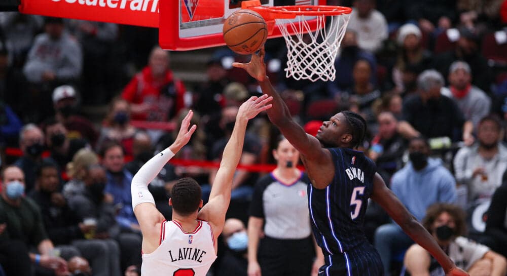 Orlando Magic Player Blocks Shot