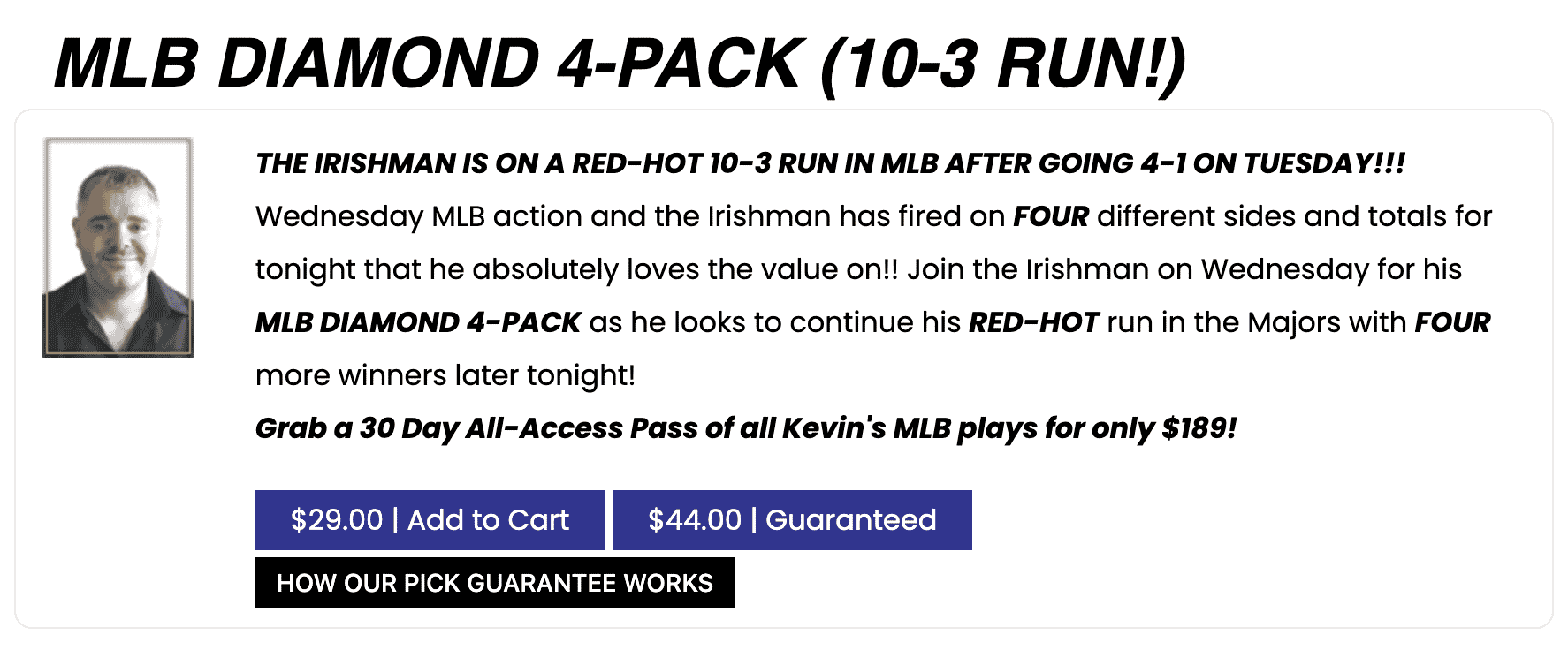 Kevin Dolan Picks Package