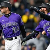 Rockies Players Celebrate