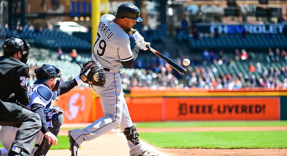 White Sox Player Hits Baseball