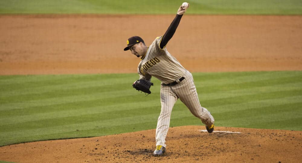 Blake Snell of Padres pitches baseball