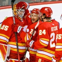 Calgary Flames Celebrate Win