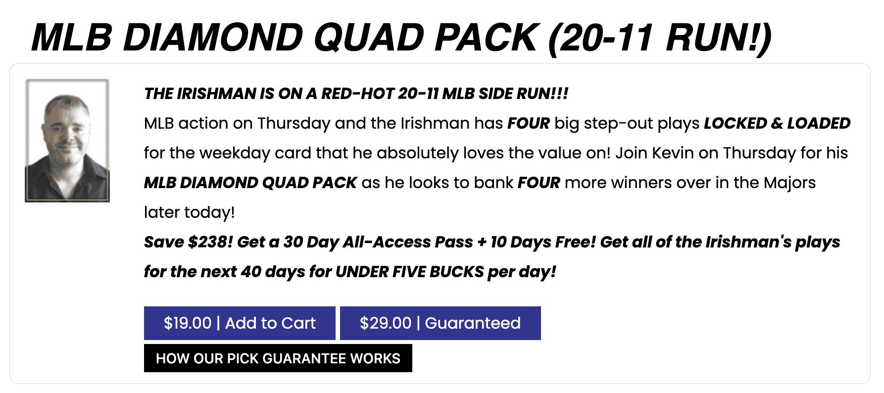 Kevin Dolan Picks Package
