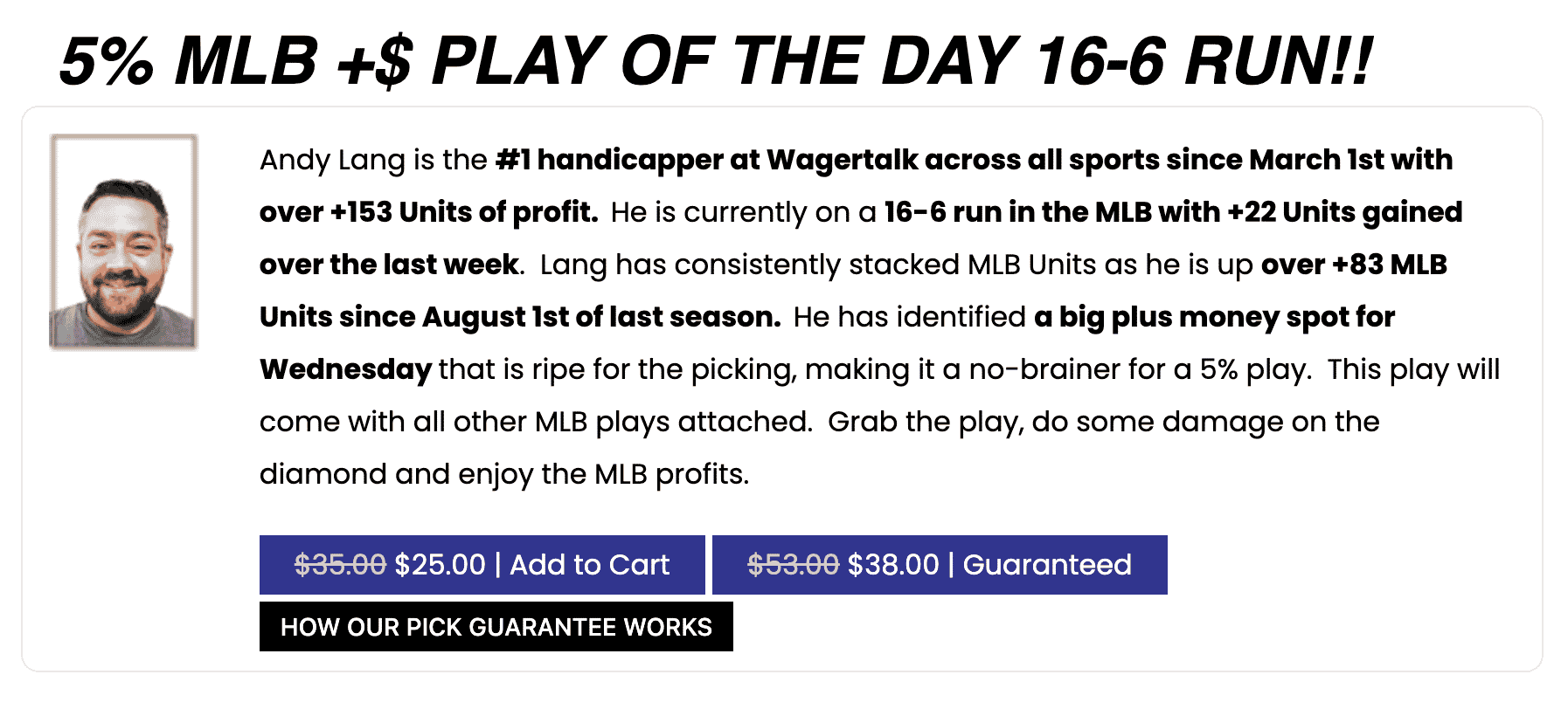 Andy Lang MLB Picks