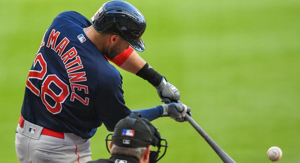 J.D. Martinez of Red Sox Hits Ball