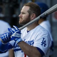 Max Muncy of Dodgers before hitting home run