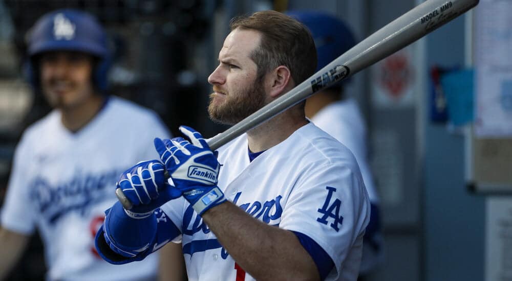 Max Muncy of Dodgers before hitting home run