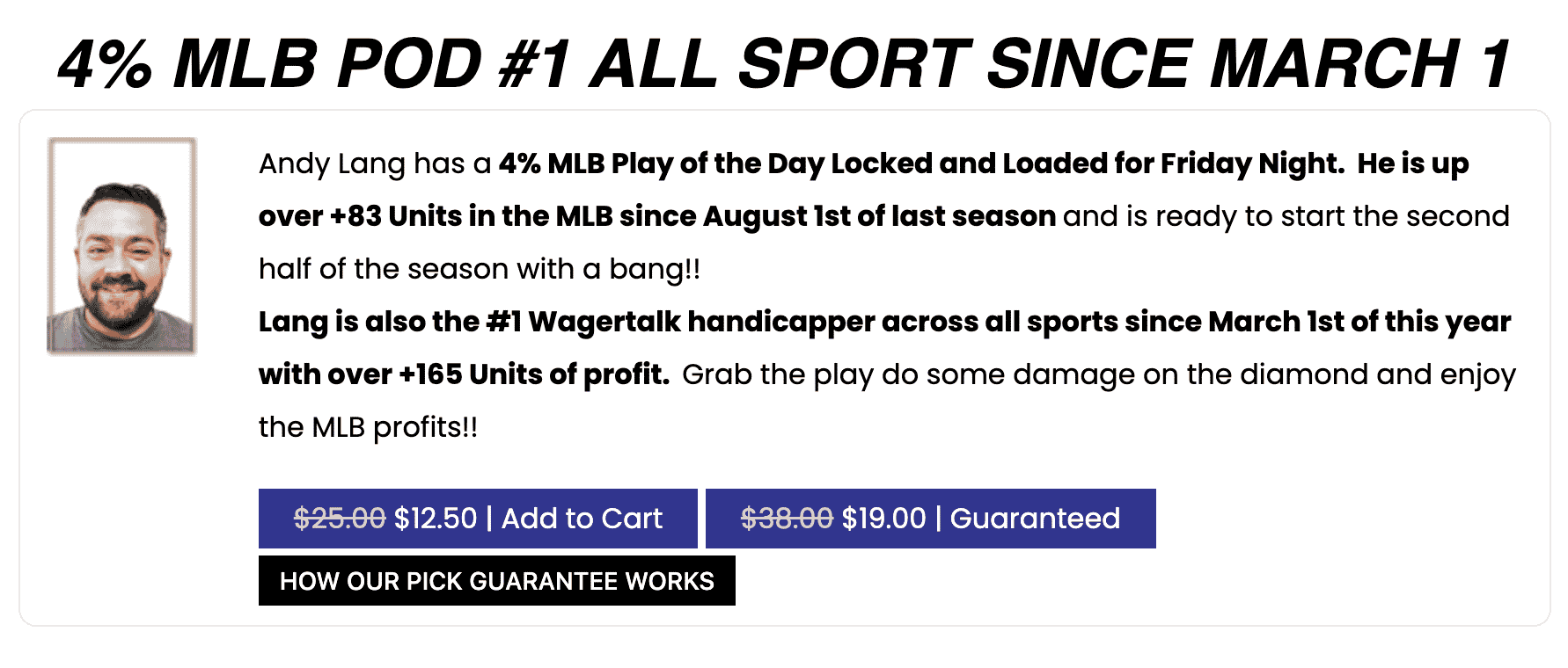 Andy Lang MLB Picks