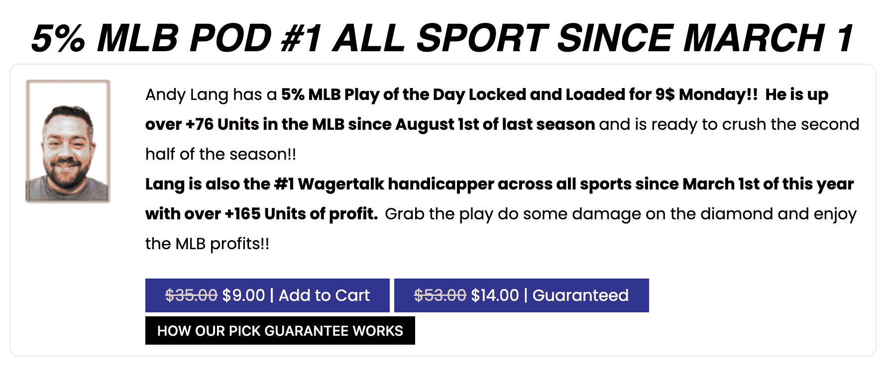 Andy Lang MLB Picks July 25