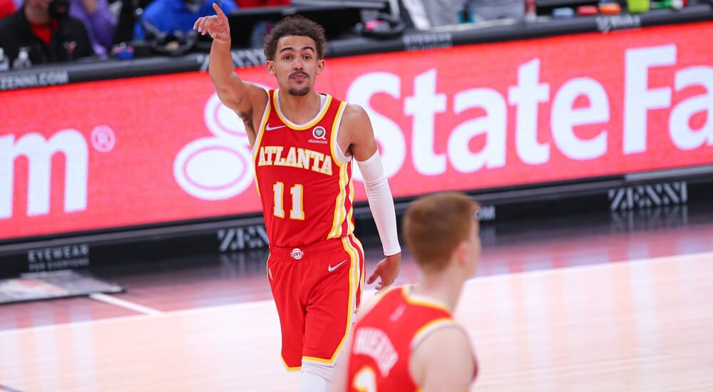 Trae Young of Hawks looks to pass NBA player props number