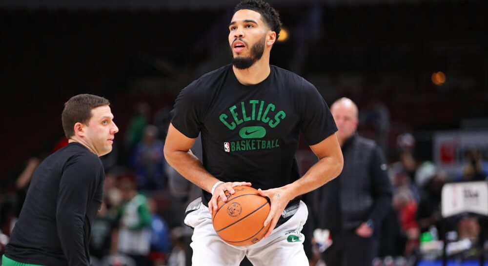 Jayson Tatum of Celtics attempts to pass NBA Player Props