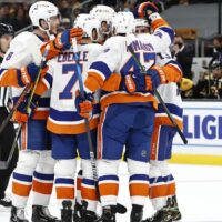 New York Islanders Celebrate Goal