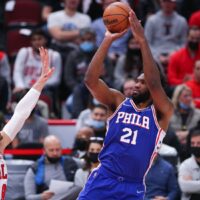 Joel Embiid Takes Jump Shot