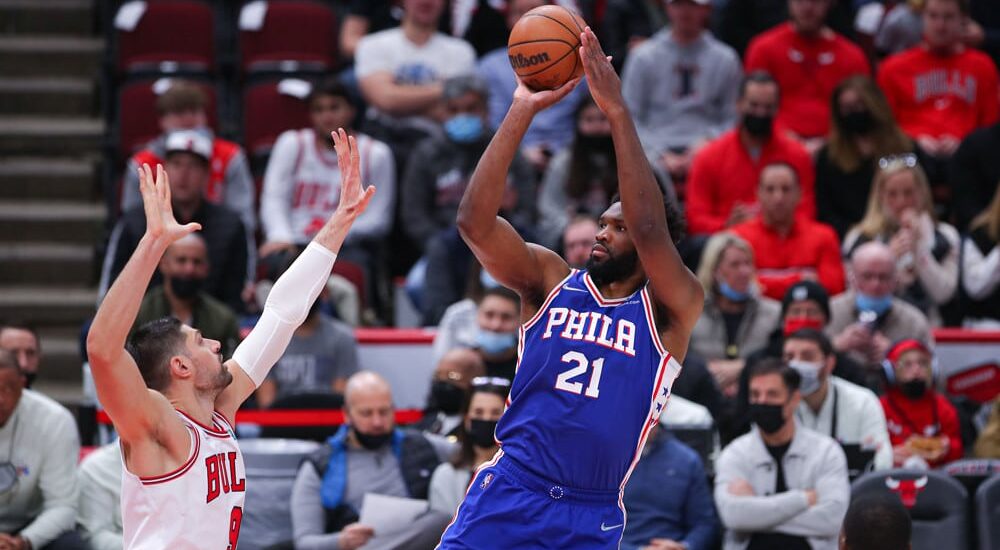 Joel Embiid Takes Jump Shot