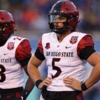 San Diego State Players Wait For Play Call