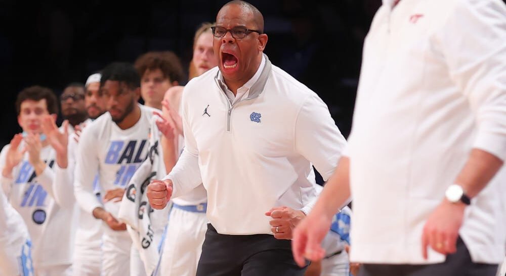 North Carolina Head Coach Yells at Team