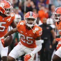 Clemson Tigers Celebrate Interception