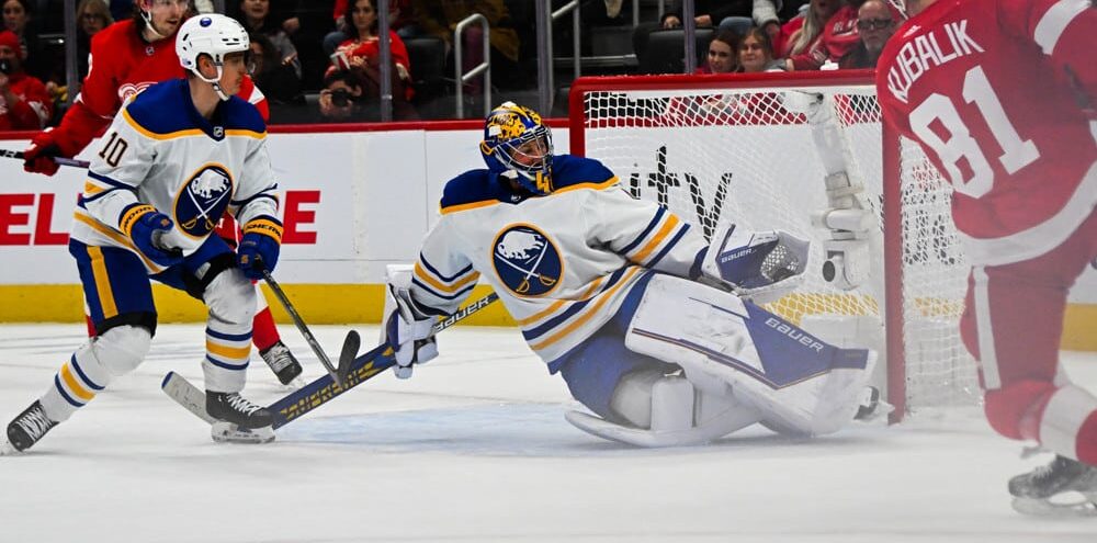 Buffalo Sabres Goalie Makes Save