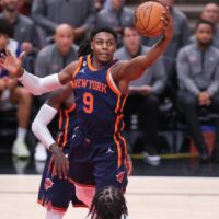 RJ Barrett of Knicks Grabs passes NBA Player Props number