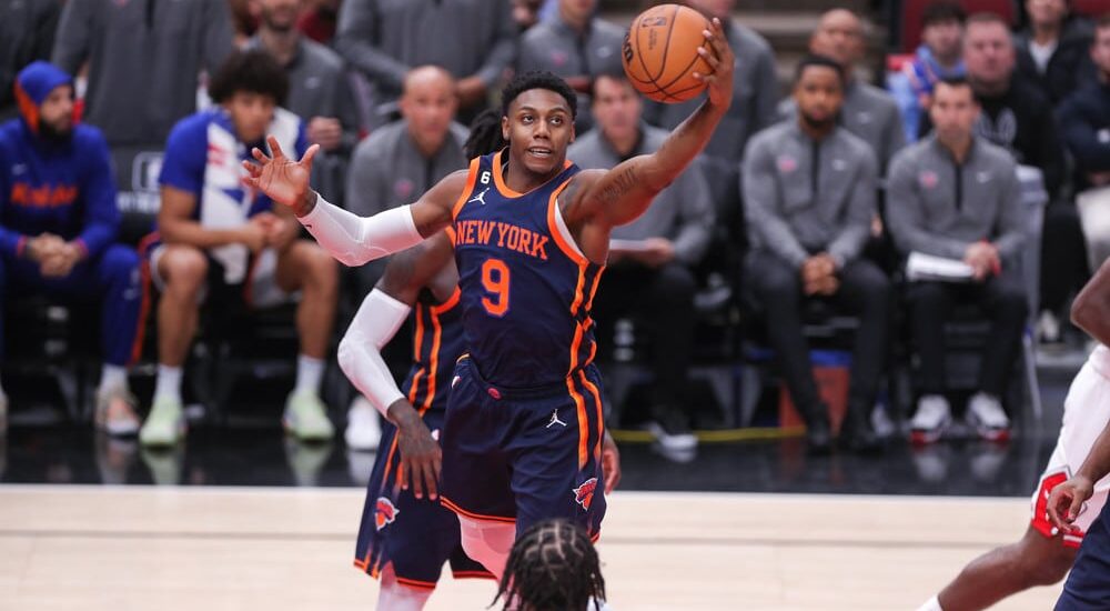 RJ Barrett of Knicks Grabs passes NBA Player Props number