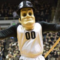Purdue Basketball mascot supports players attempting college basketball props