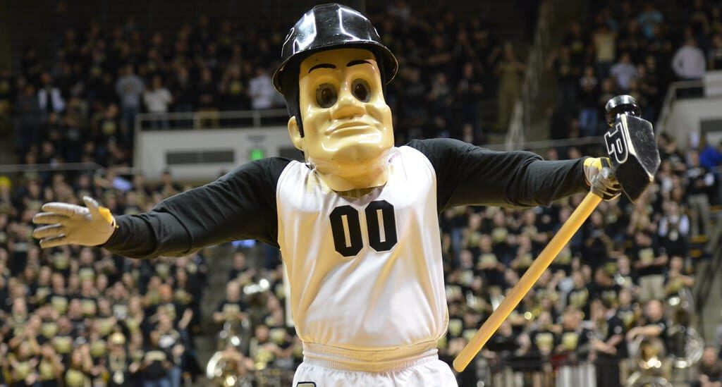Purdue Basketball mascot supports players attempting college basketball props
