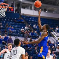 San Jose State player shoots basketball