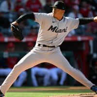 Jesus Luzardo of Marlins pitches baseball