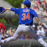 Kodai Senga of Mets pitches MLB baseball