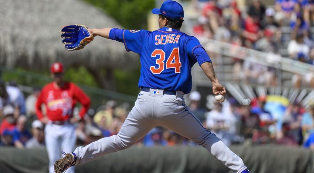 Kodai Senga of Mets pitches MLB baseball