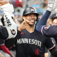 Carlos Correa celebrates home run