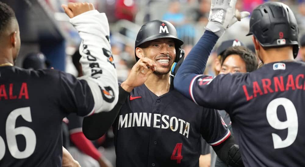 Carlos Correa celebrates home run