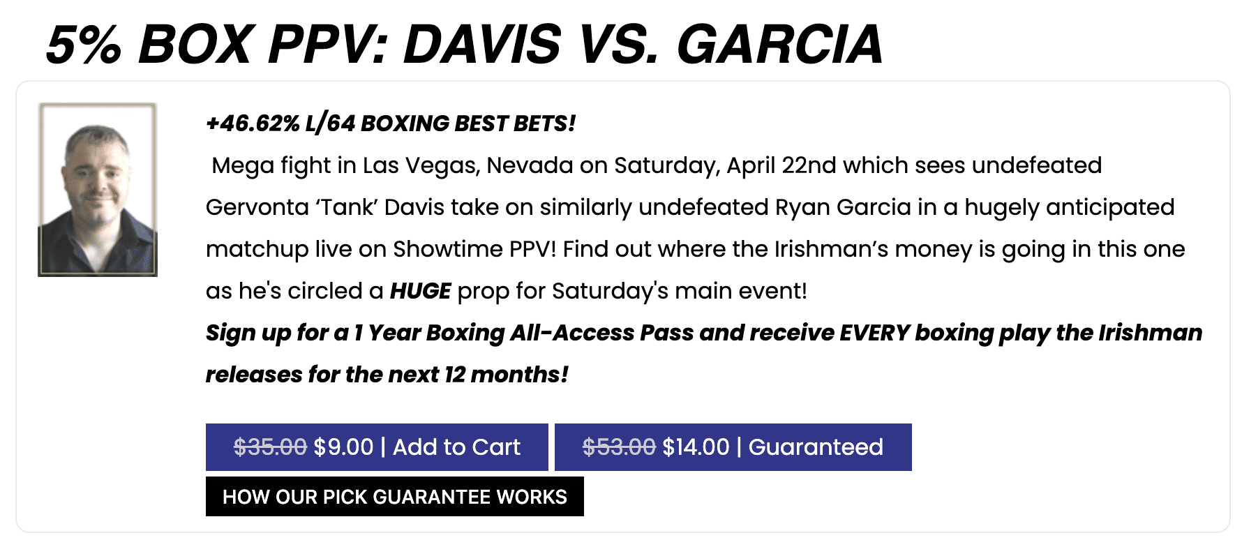 Kevin Dolan's 5% Gervonta Davis vs Ryan Garcia play