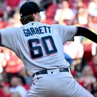 Braxton Garrett of Miami Marlins pitches baseball