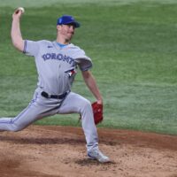 Chris Bassitt of Blue Jays pitches baseball