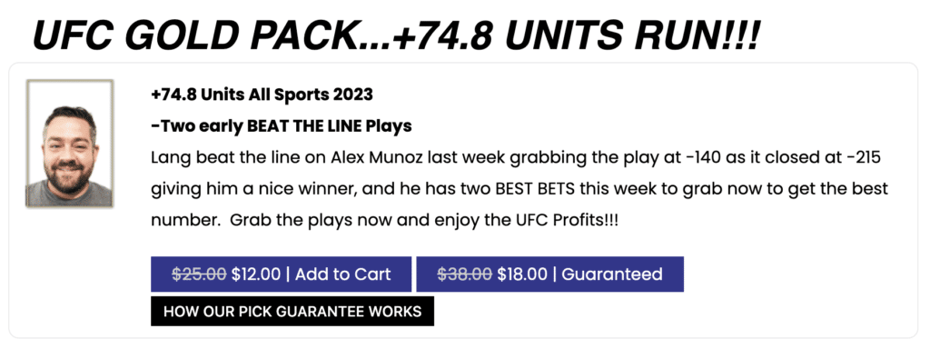 UFC Fight Night premium plays from Andy
