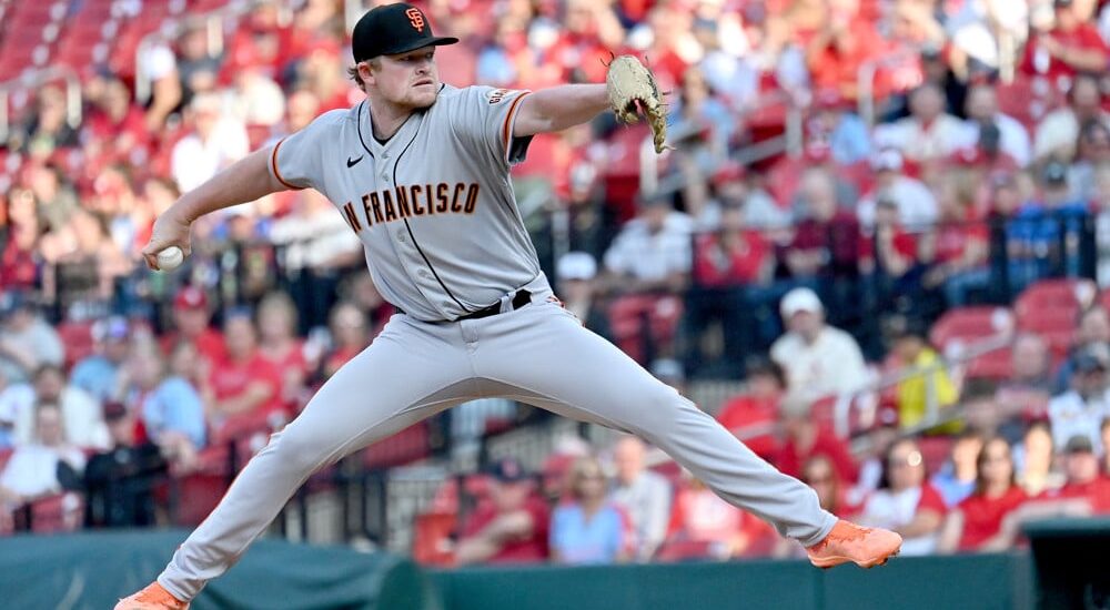 Logan Webb of Giants pitches baseball