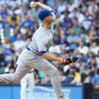 Drew Smyly pitches in Cubs vs Brewers game