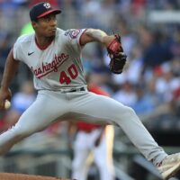 Josiah Gray of Nationals pitches in first inning for a NRFI