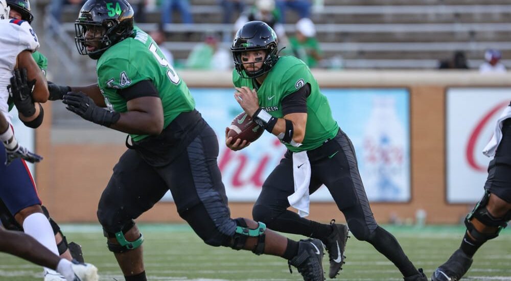 North Texas football QB carries ball